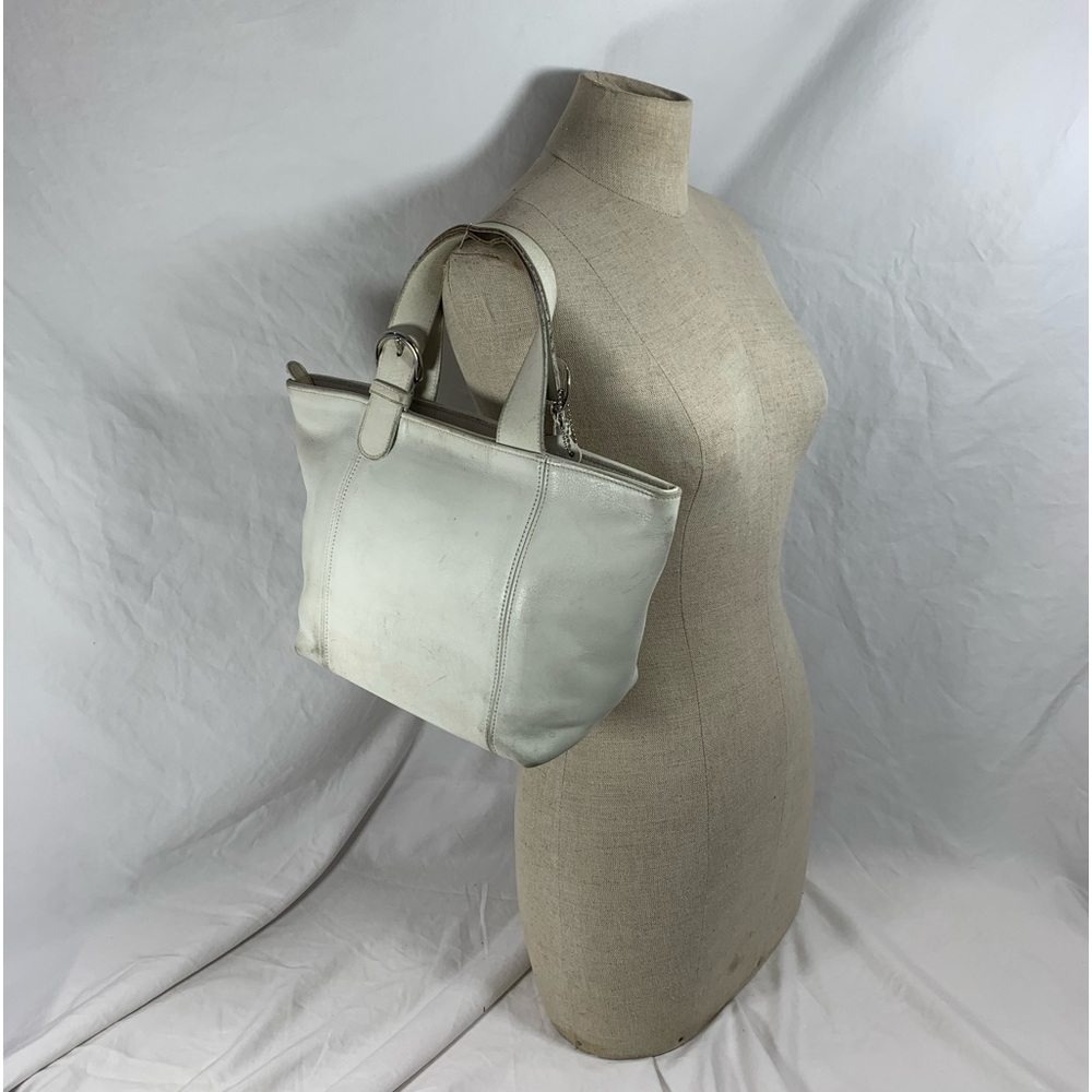 Genuine vintage COACH 4133 Waverly white leather handbag purse distressed